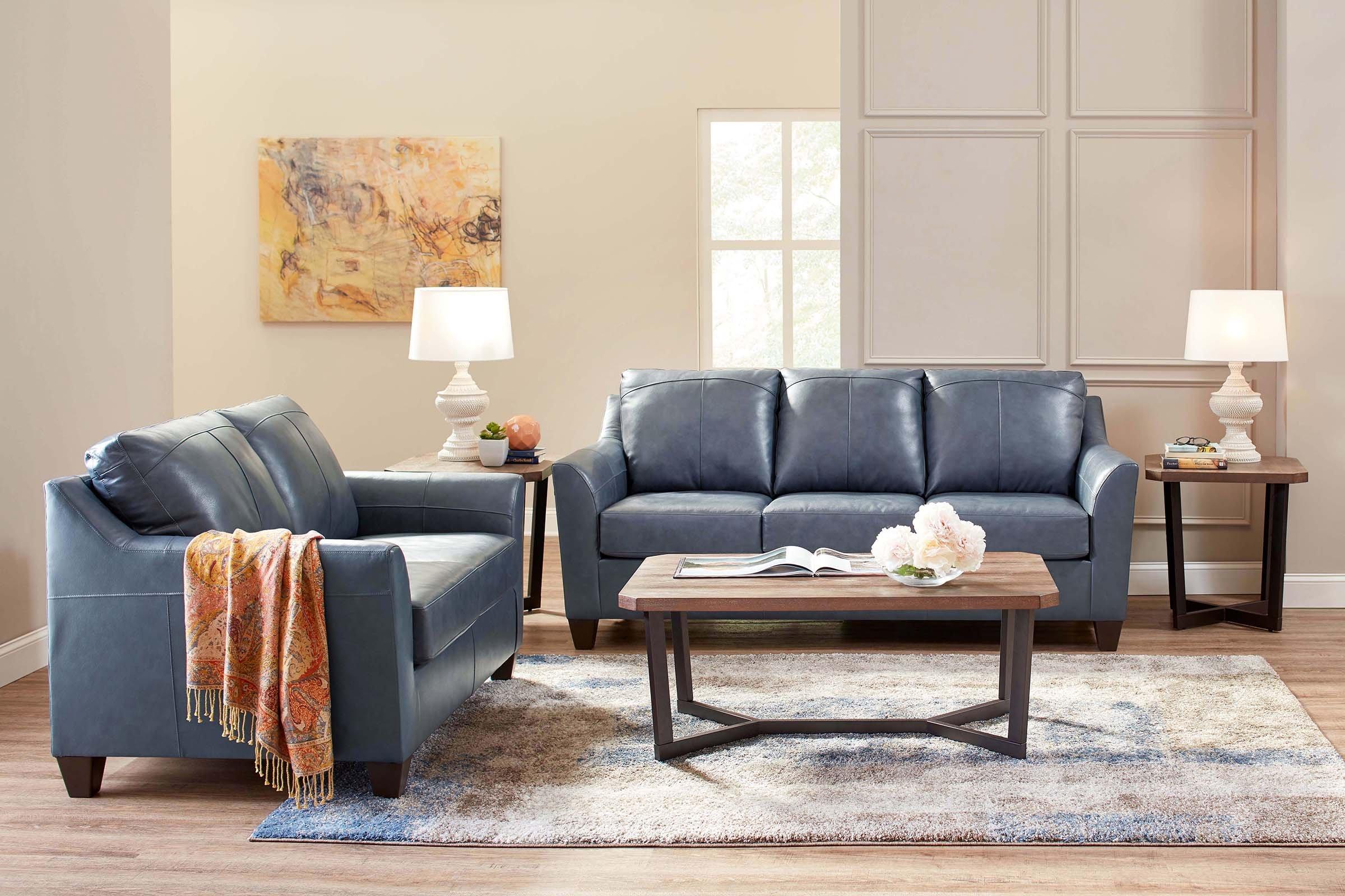 lane leather declan shale sofa and loveseat